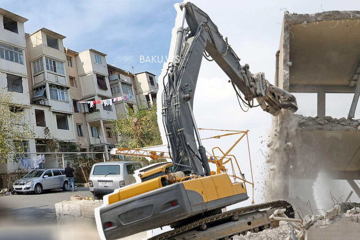 Bakıda bina sökülür: Sakinlər kompensasiyadan narazıdırlar